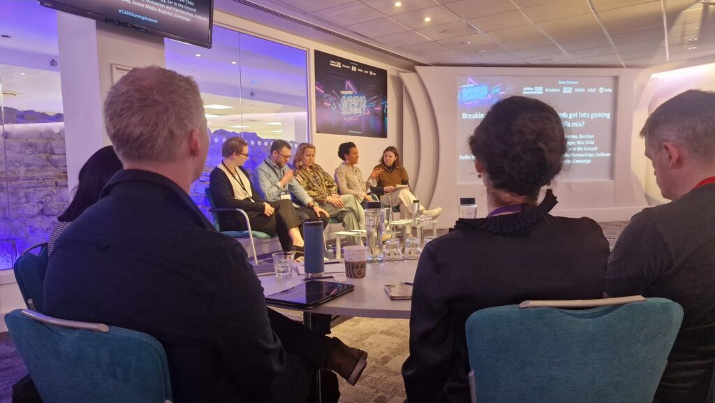 Panel discussion in front of an audience at Campaign's Gaming Summit