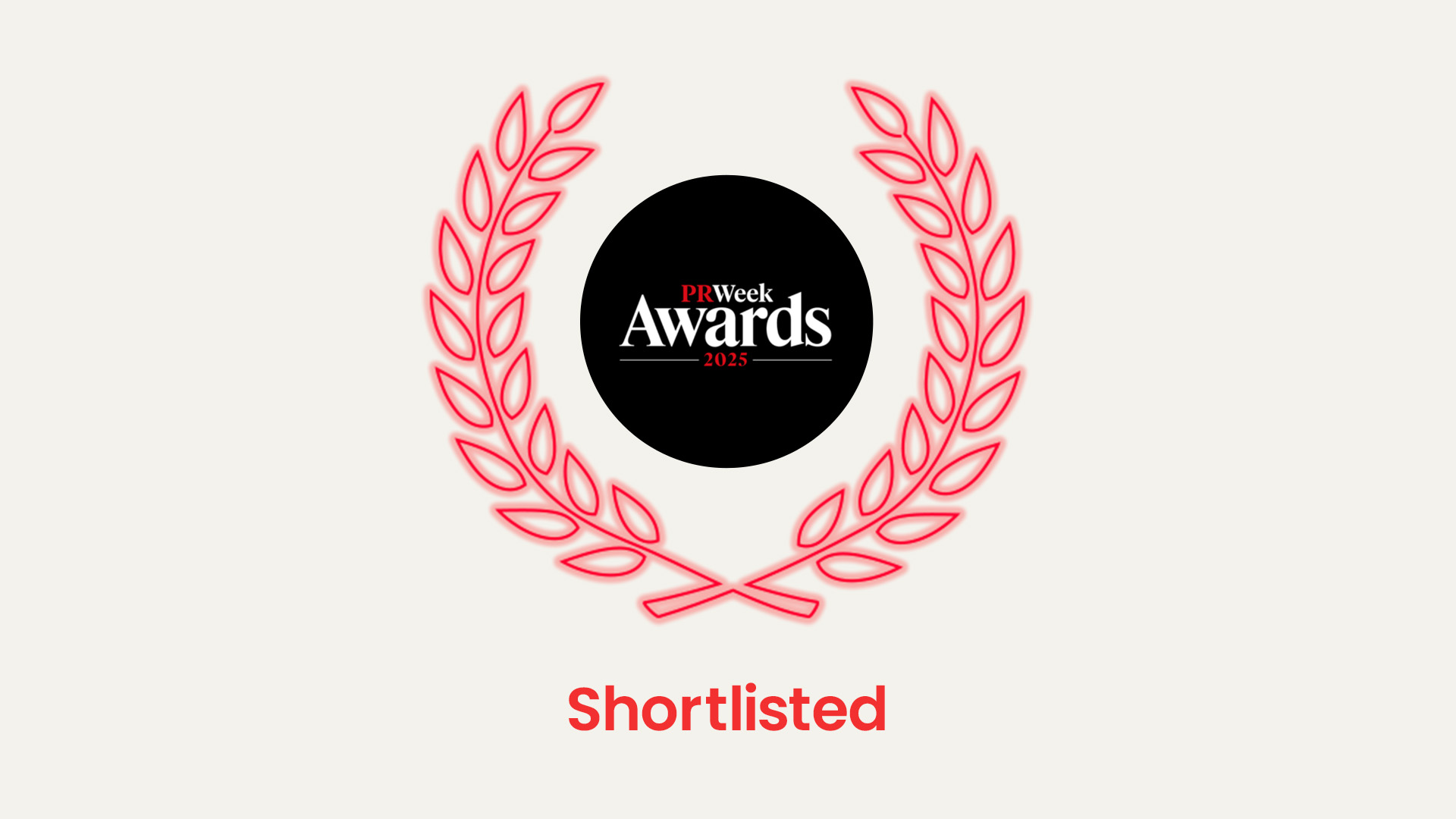 PRWeek Awards shortlisted badge