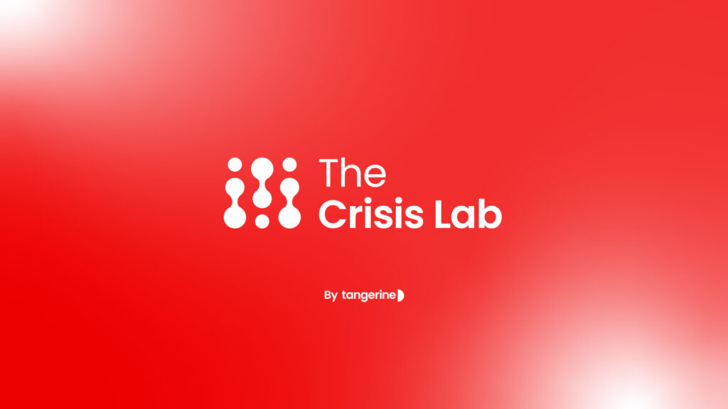 The Crisis Lab by Tangerine logo on a red background