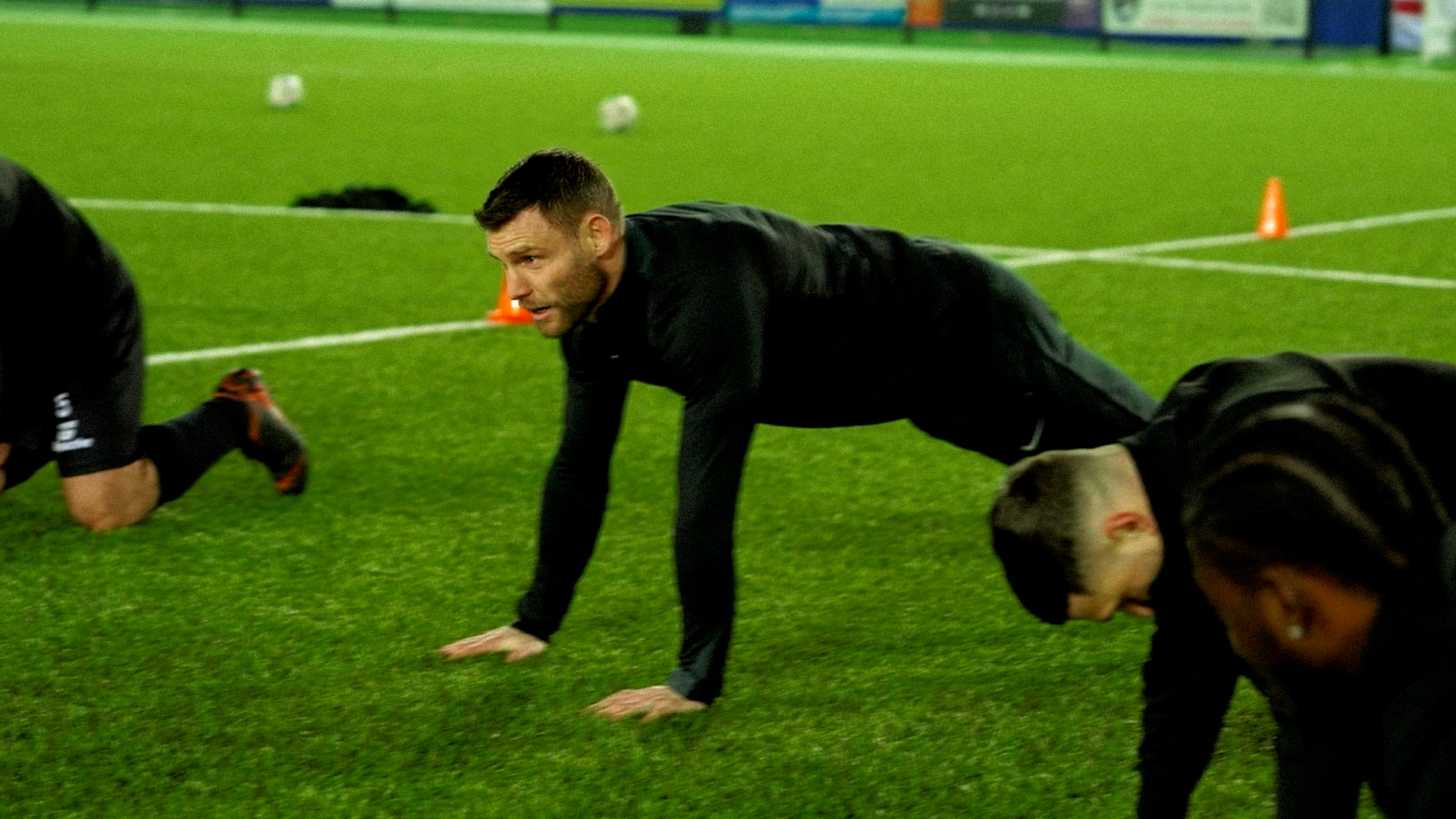 Grassroots footballers doing press-ups at training, Specsavers Best Worst Team