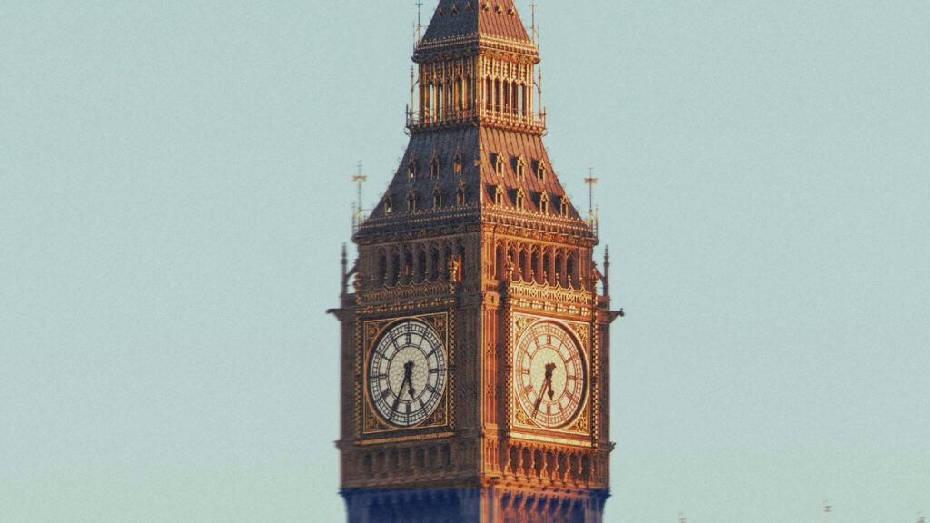 Big Ben clock tower, cover art for The Rise of Influencer Politics report